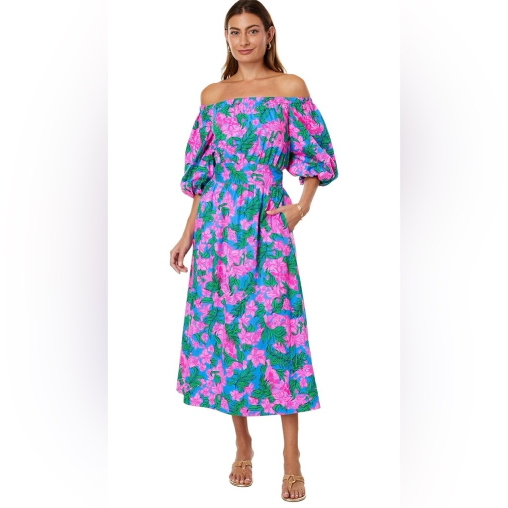 Lilly Pulitzer Shawnlee Elbow Sleeve Maxi Size S